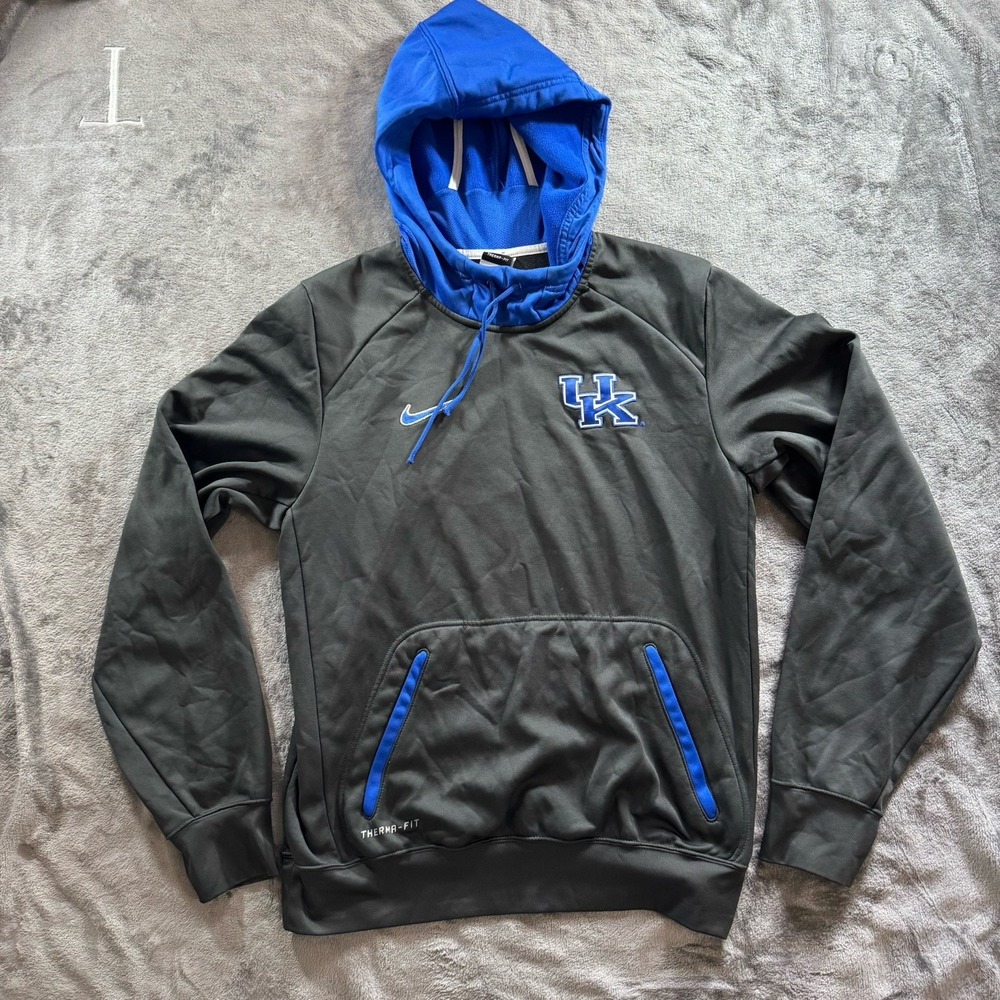 Kentucky Wildcats Nike Hoodie Mens Small Gray NCAA Basketball Therma-FIT Elite